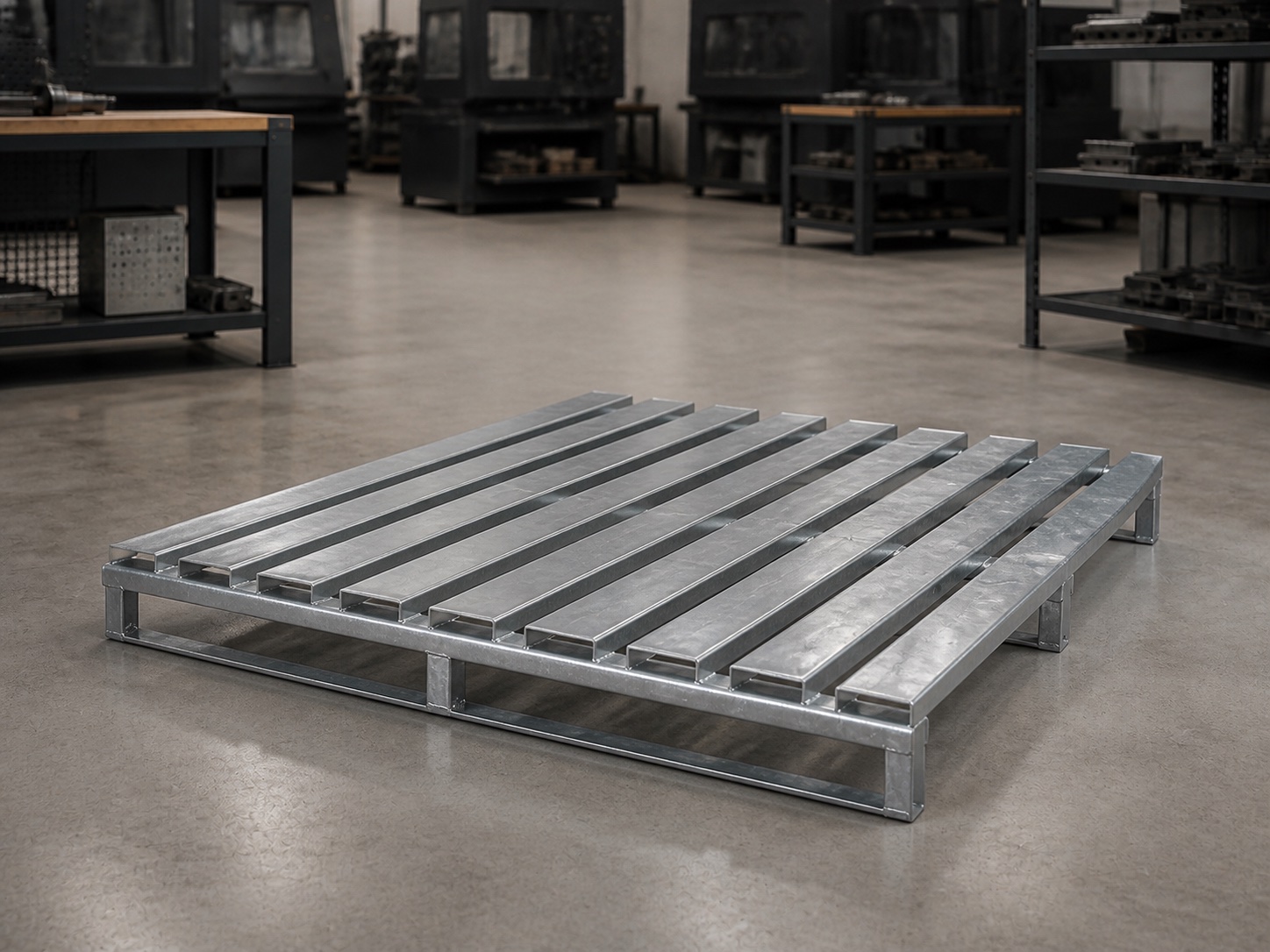 Aplikasi material baja untuk Pallet Besi